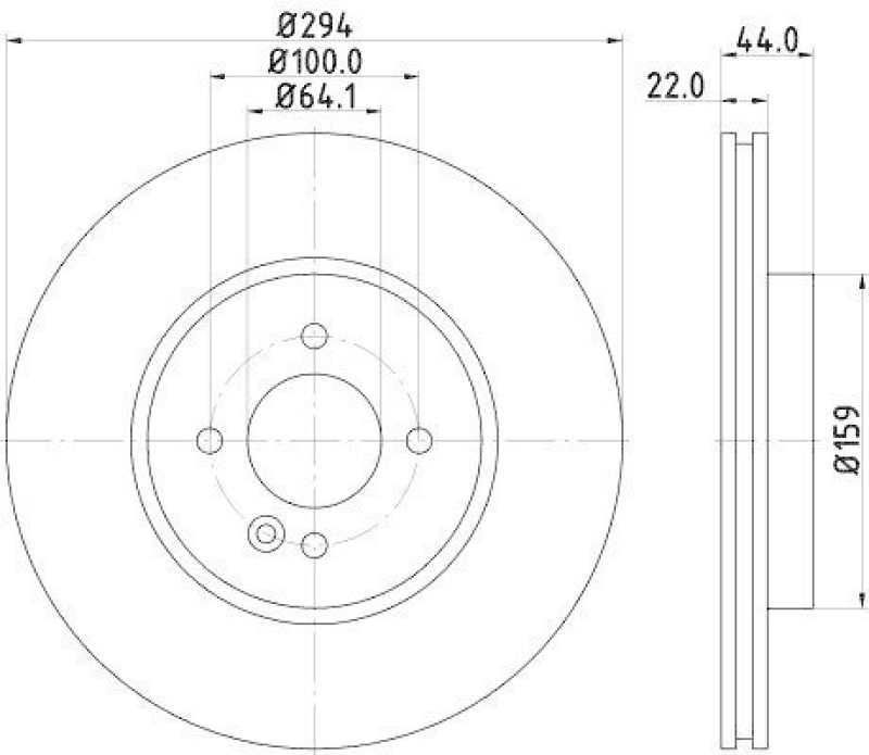 HELLA 8DD 355 115-871 Bremsscheibe f&uuml;r MINI