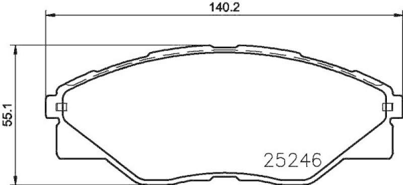 HELLA 8DB 355 019-811 Bremsbelagsatz, Scheibenbremsbelag f&uuml;r TOYOTA