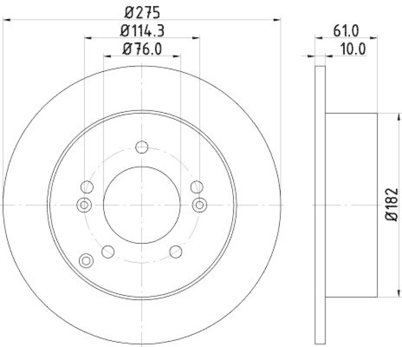 HELLA 8DD 355 115-991 Bremsscheibe f&uuml;r KIA