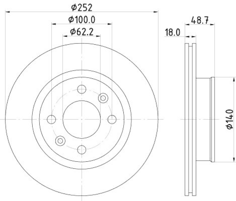 HELLA 8DD 355 116-201 Bremsscheibe f&uuml;r KIA/HYUNDAI