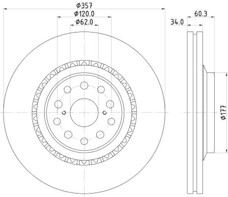 HELLA 8DD 355 116-921 Bremsscheibe f&uuml;r LEXUS LS (UVF4/USF4)