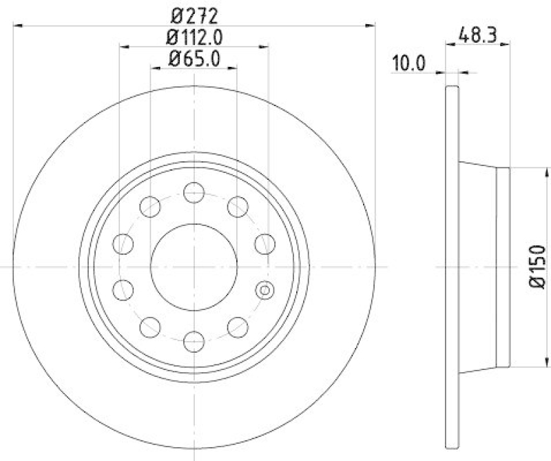 HELLA 8DD 355 116-971 Bremsscheibe für VW/SKODA/AUDI/SEAT