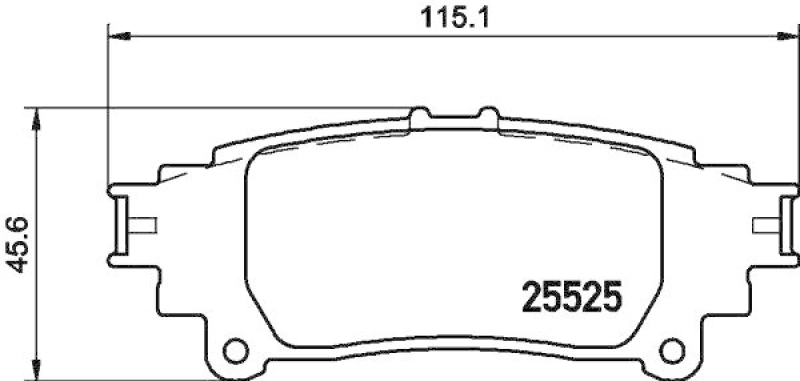 HELLA 8DB 355 020-001 Bremsbelagsatz, Scheibenbremsbelag f&uuml;r LEXUS/TOYOTA