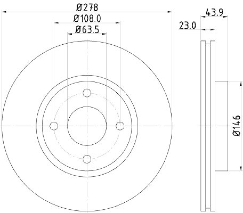 HELLA 8DD 355 118-181 Bremsscheibe f&uuml;r FORD/FORD AUSTRALIA