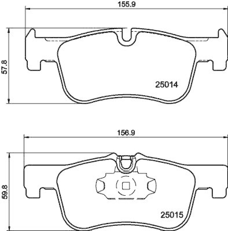 HELLA 8DB 355 020-201 Bremsbelagsatz, Scheibenbremsbelag f&uuml;r BMW