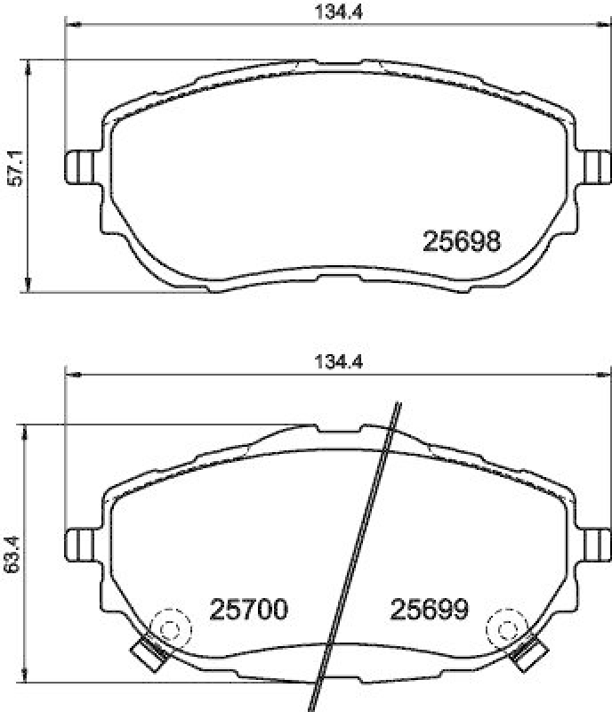 HELLA 8DB 355 020-281 Bremsbelagsatz, Scheibenbremsbelag f&uuml;r TOYOTA