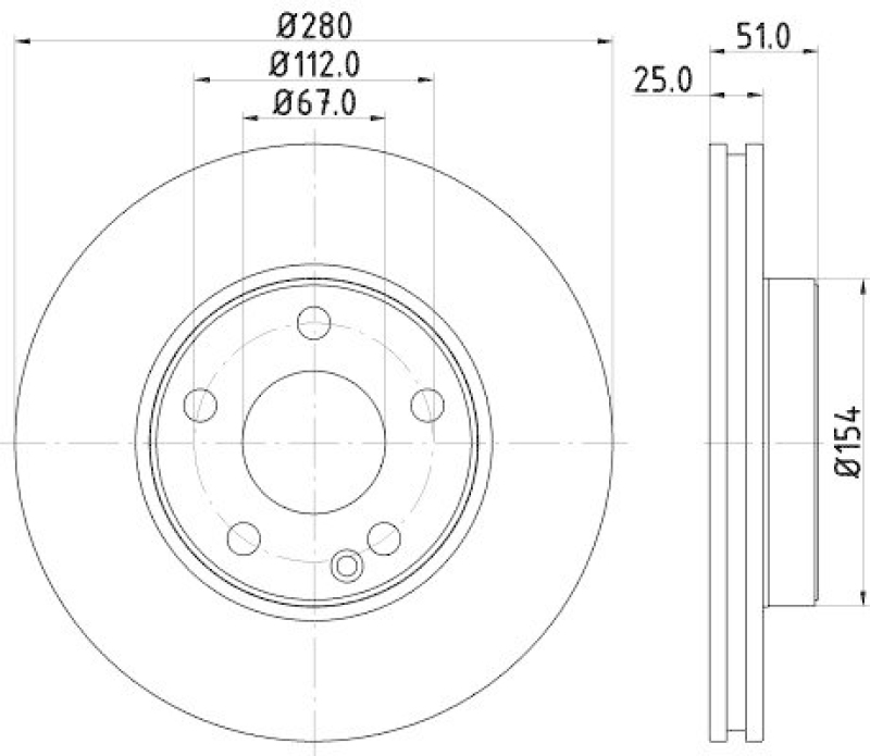 HELLA 8DD 355 119-601 Bremsscheibe f&uuml;r MB