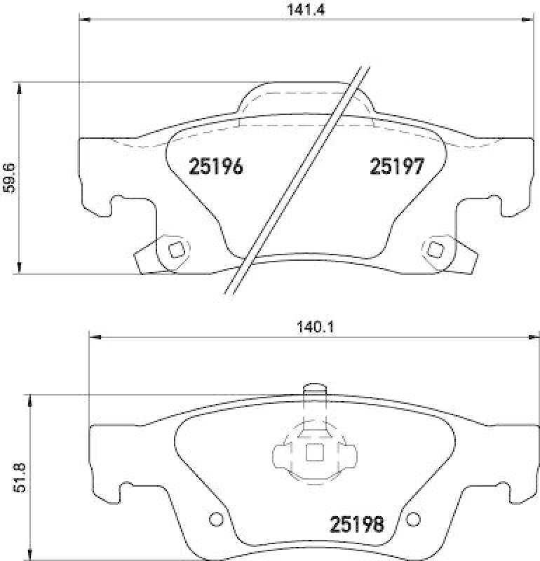 HELLA 8DB 355 020-351 Bremsbelagsatz, Scheibenbremsbelag f&uuml;r JEEP