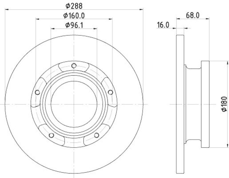 HELLA 8DD 355 120-181 Bremsscheibe für FORD/FORD AUSTRALIA