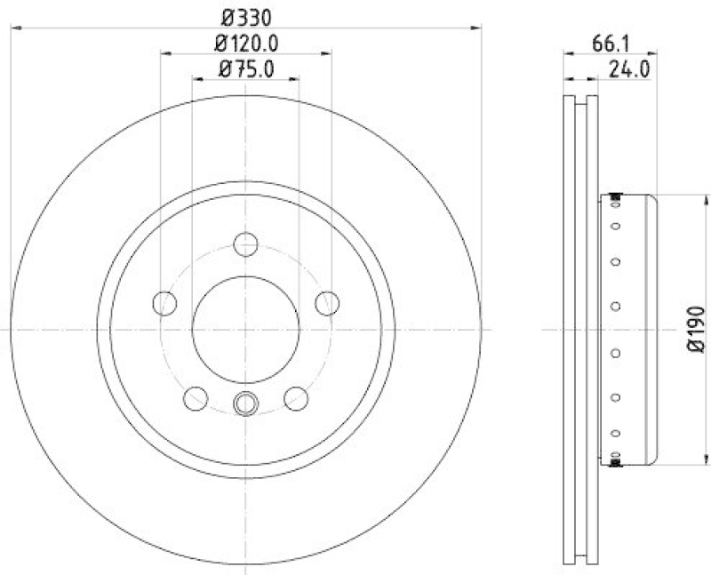 HELLA 8DD 355 120-661 Bremsscheibe f&uuml;r BMW