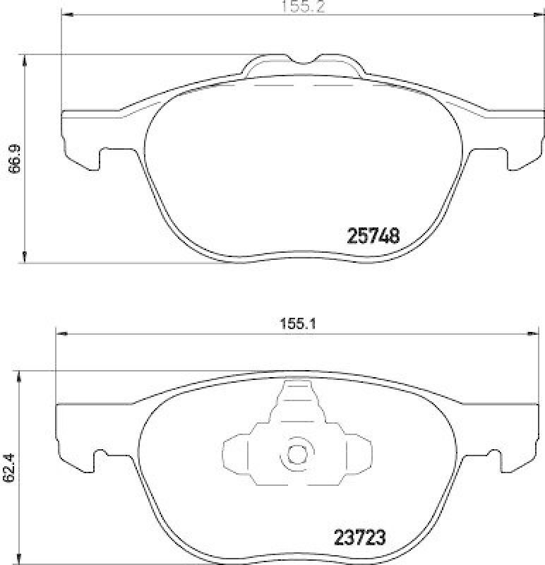 HELLA 8DB 355 020-411 Bremsbelagsatz, Scheibenbremsbelag f&uuml;r FORD/FORD AUSTRALIA