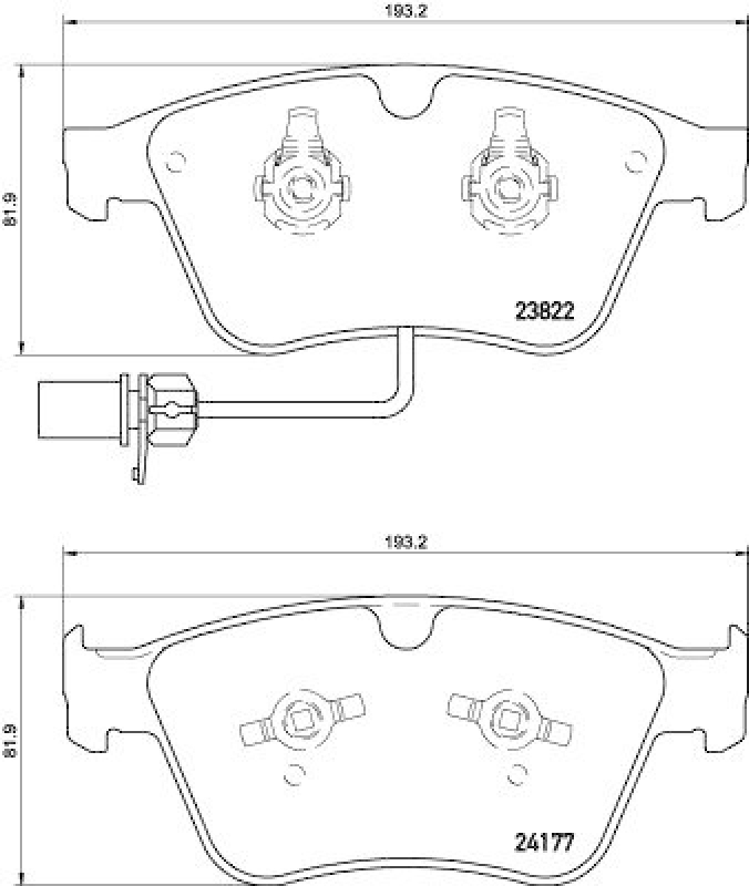 HELLA 8DB 355 020-441 Bremsbelagsatz, Scheibenbremsbelag f&uuml;r BENTLEY