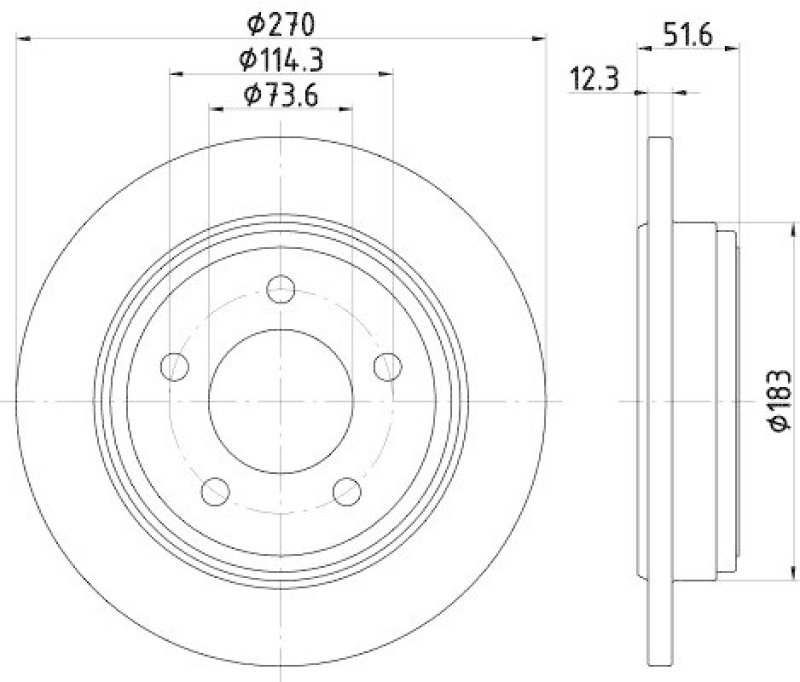 HELLA 8DD 355 122-361 Bremsscheibe f&uuml;r CHRYSLER