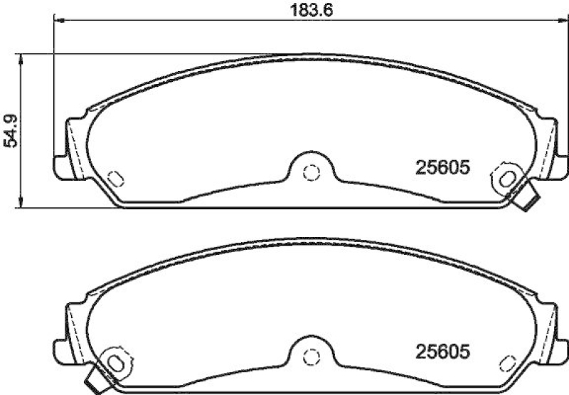 HELLA 8DB 355 020-541 Bremsbelagsatz, Scheibenbremsbelag f&uuml;r CHRYSLER/LANCIA