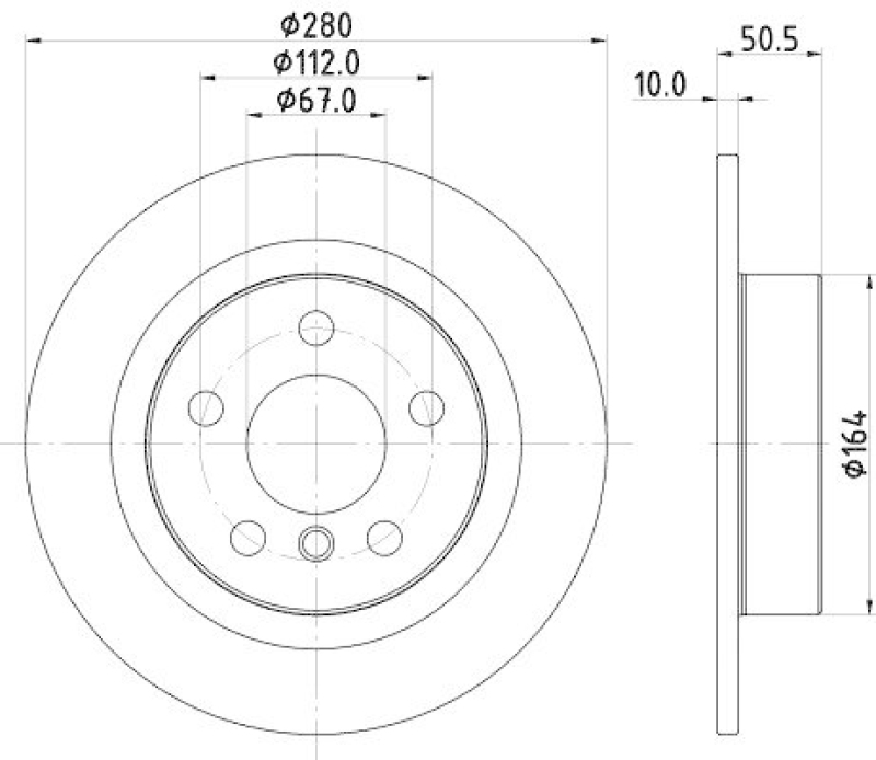HELLA 8DD 355 122-661 Bremsscheibe f&uuml;r BMW/MINI