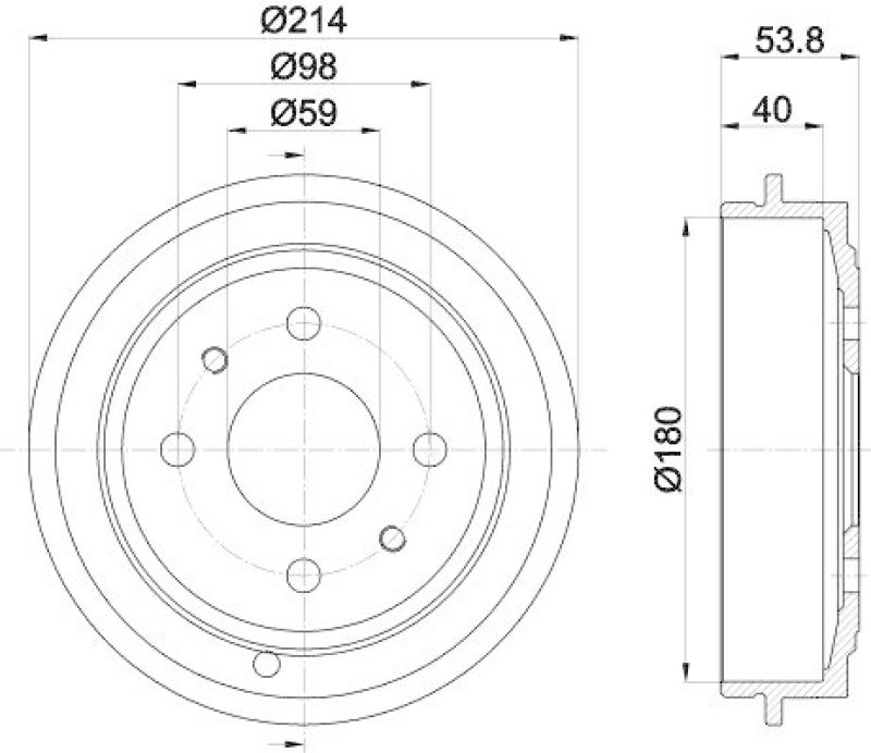 HELLA 8DT 355 300-081 Bremstrommel f&uuml;r FIAT/LANCIA/FORD
