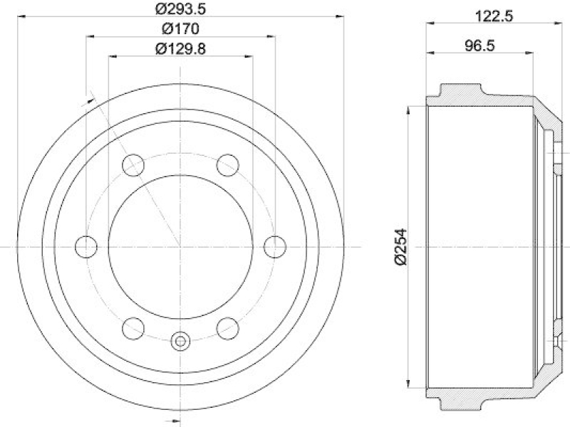 HELLA 8DT 355 300-091 Bremstrommel f&uuml;r IVECO