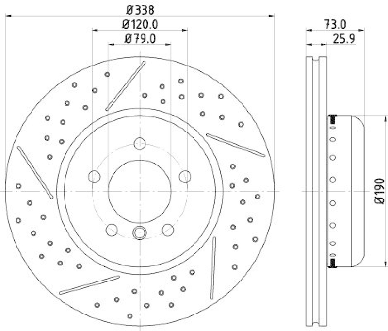 HELLA 8DD 355 123-041 Bremsscheibe f&uuml;r BMW