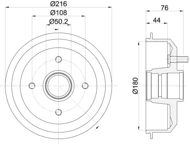 HELLA 8DT 355 300-161 Bremstrommel f&uuml;r FORD/MAZDA