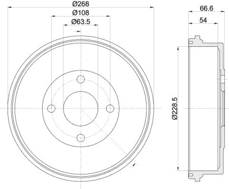 HELLA 8DT 355 300-181 Bremstrommel f&uuml;r FORD