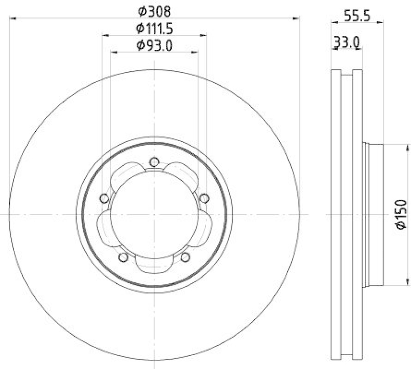 HELLA 8DD 355 123-131 Bremsscheibe für FORD/FORD AUSTRALIA