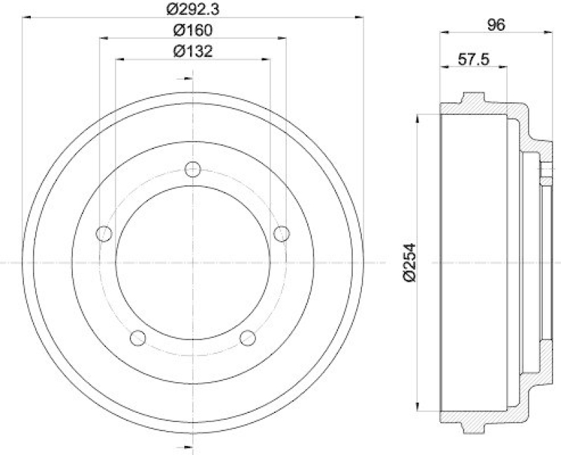 HELLA 8DT 355 300-201 Bremstrommel f&uuml;r FORD