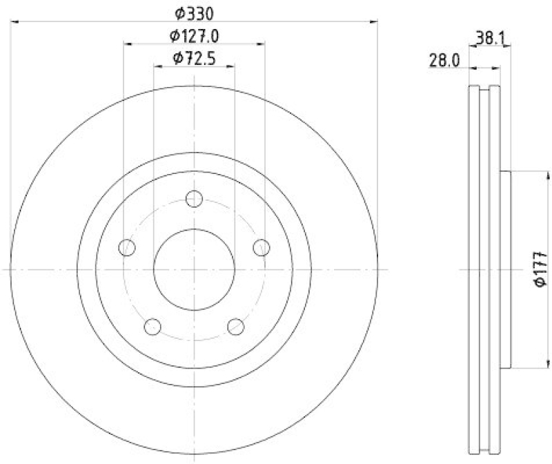 HELLA 8DD 355 123-151 Bremsscheibe f&uuml;r FIAT/LANCIA