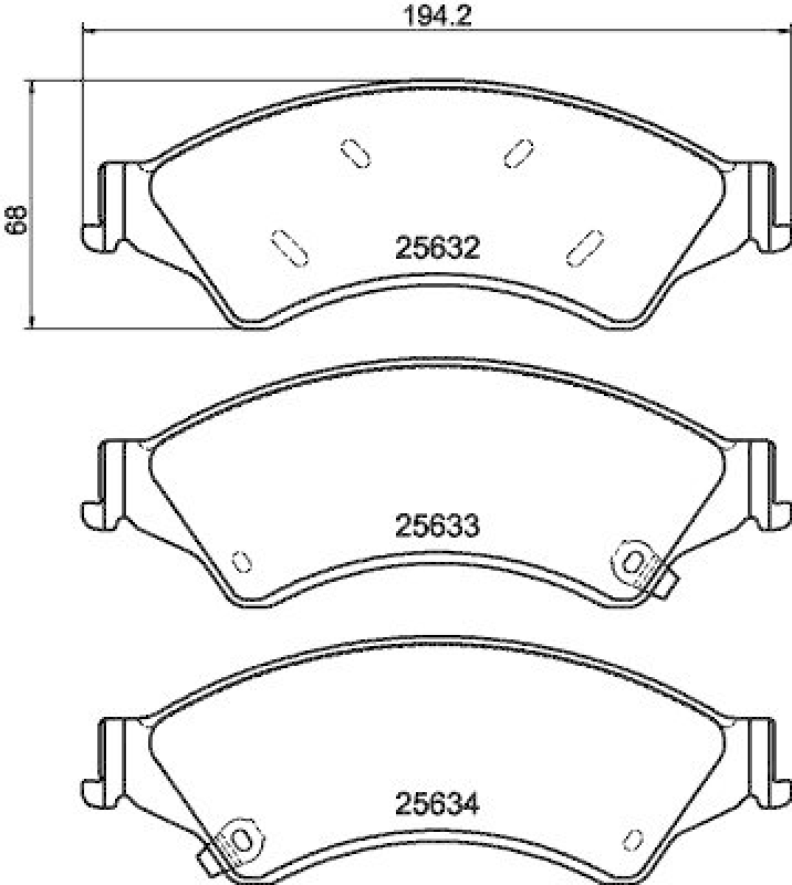 HELLA 8DB 355 020-781 Bremsbelagsatz, Scheibenbremsbelag f&uuml;r FORD