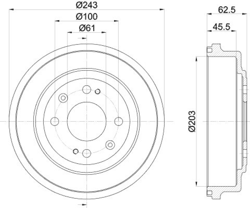 HELLA 8DT 355 300-231 Bremstrommel f&uuml;r ROVER/HONDA/MG
