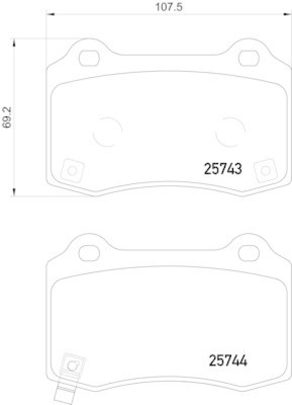 HELLA 8DB 355 021-251 Bremsbelagsatz, Scheibenbremsbelag f&uuml;r JEEP/HYUNDAI