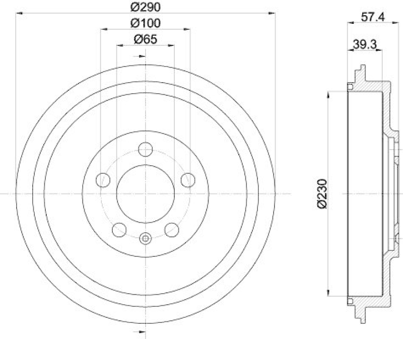 HELLA 8DT 355 300-421 Bremstrommel f&uuml;r SKODA