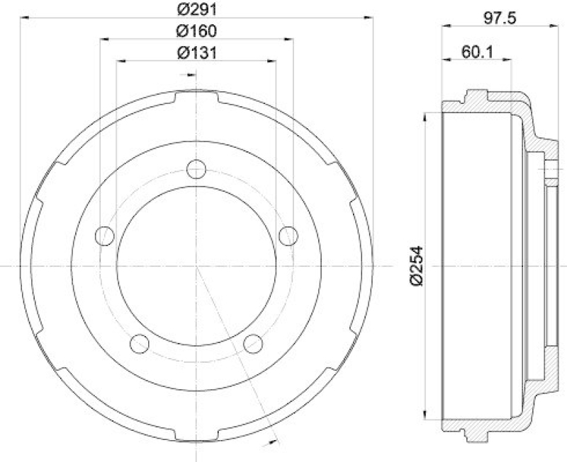 HELLA 8DT 355 300-461 Bremstrommel f&uuml;r FORD