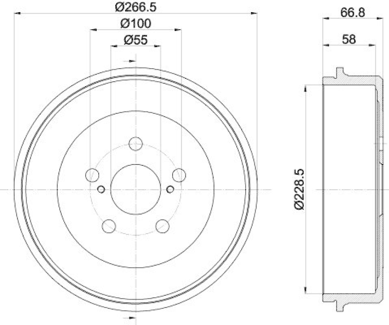 HELLA 8DT 355 300-501 Bremstrommel f&uuml;r TOYOTA