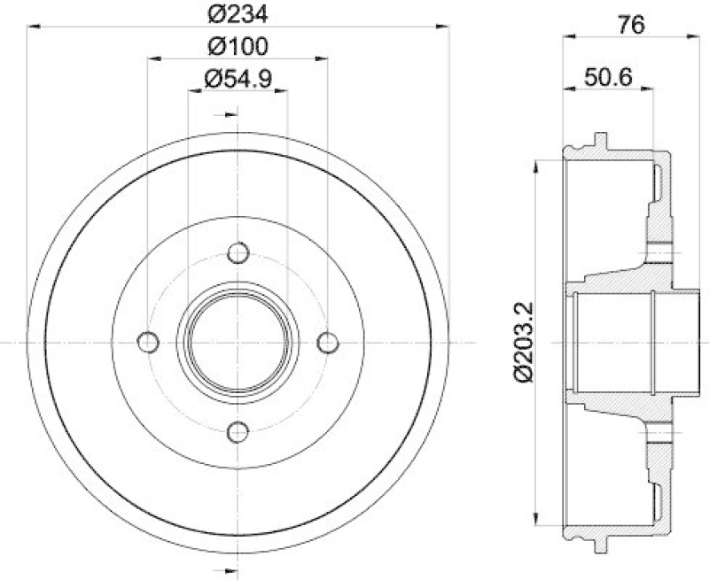 HELLA 8DT 355 300-641 Bremstrommel f&uuml;r RENAULT/NISSAN
