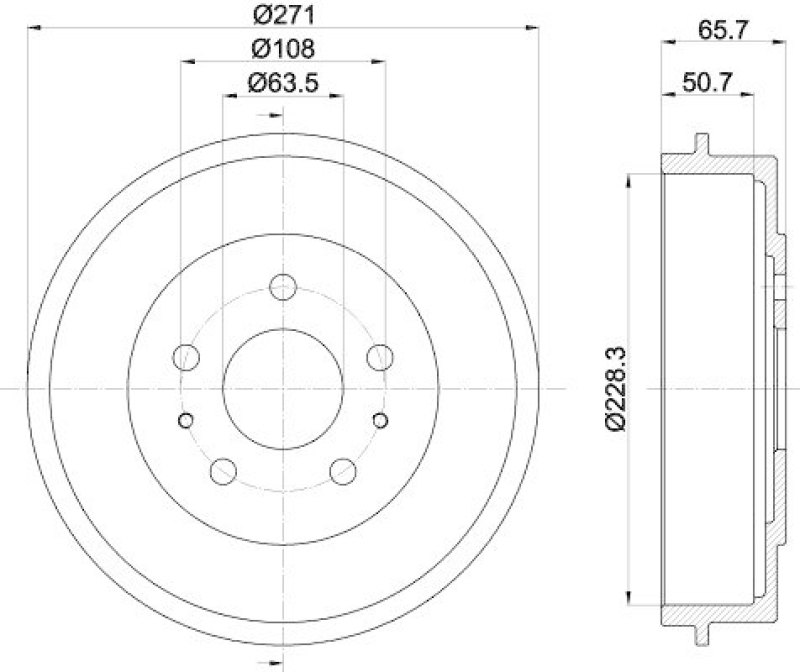 HELLA 8DT 355 300-661 Bremstrommel f&uuml;r FORD