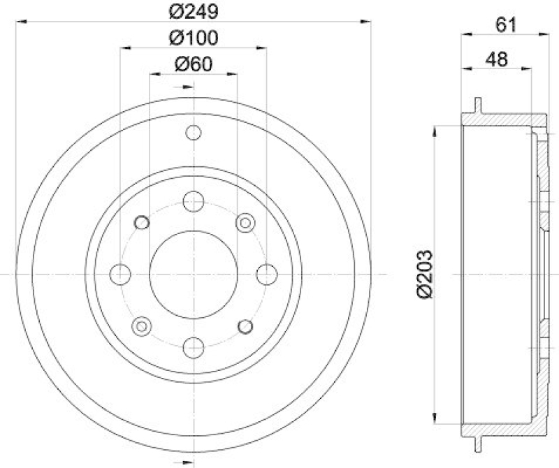 HELLA 8DT 355 300-681 Bremstrommel f&uuml;r OPEL/FIAT