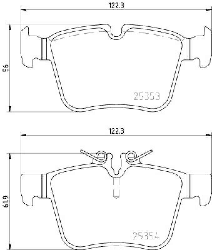 HELLA 8DB 355 021-831 Bremsbelagsatz, Scheibenbremsbelag f&uuml;r MB