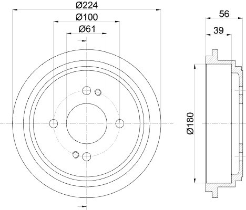 HELLA 8DT 355 300-711 Bremstrommel f&uuml;r HONDA