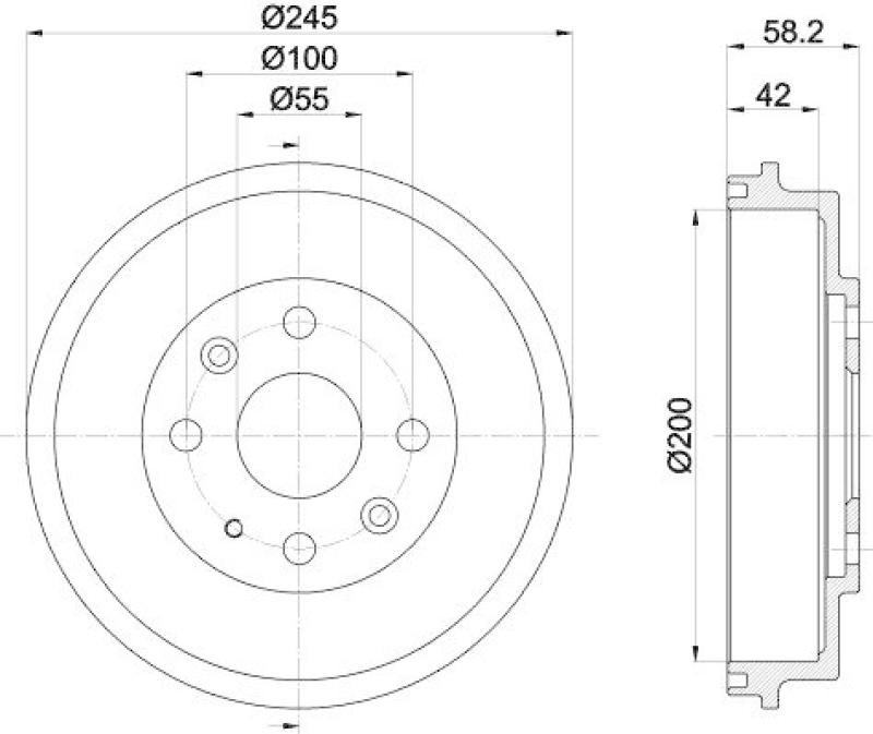 HELLA 8DT 355 300-761 Bremstrommel f&uuml;r MAZDA