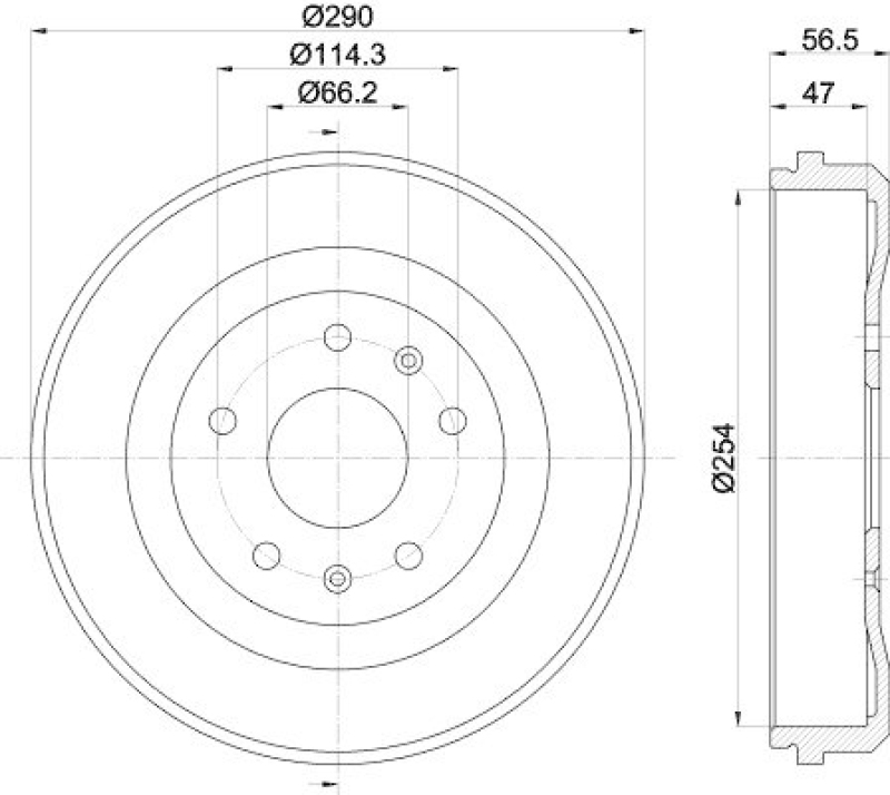 HELLA 8DT 355 300-901 Bremstrommel f&uuml;r LANDROVER
