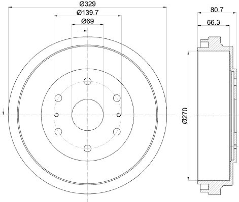 HELLA 8DT 355 301-111 Bremstrommel für TOYOTA