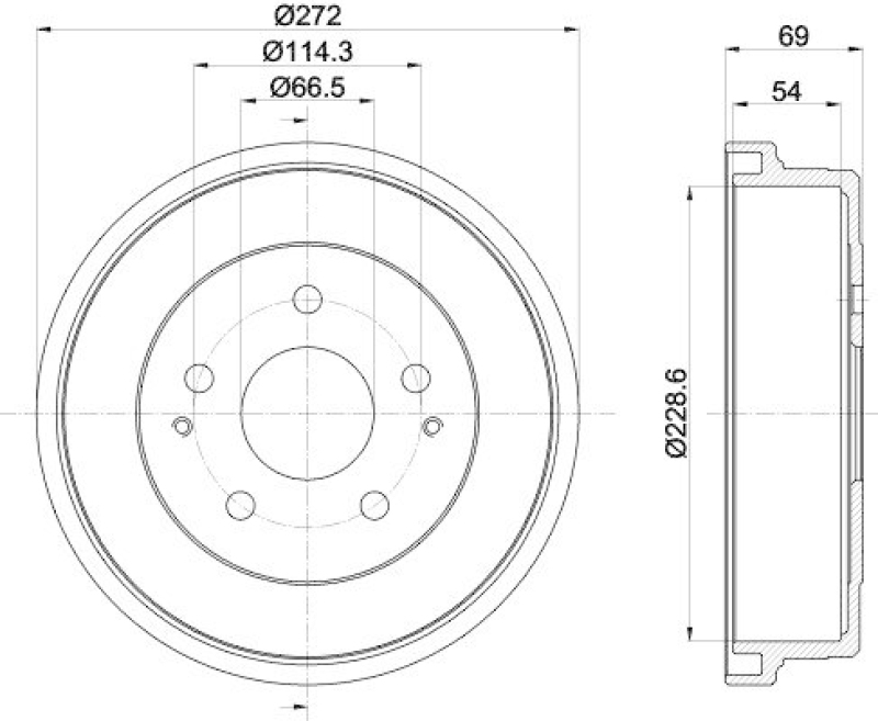 HELLA 8DT 355 301-121 Bremstrommel f&uuml;r DAIHATSU