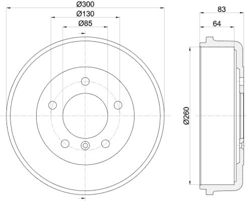 HELLA 8DT 355 301-141 Bremstrommel f&uuml;r MB