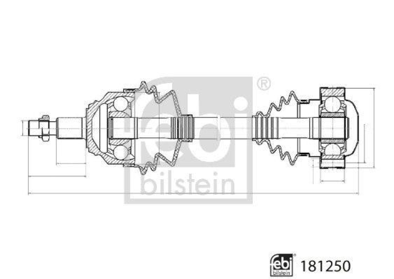 FEBI BILSTEIN 181250 Antriebswelle f&uuml;r VW-Audi