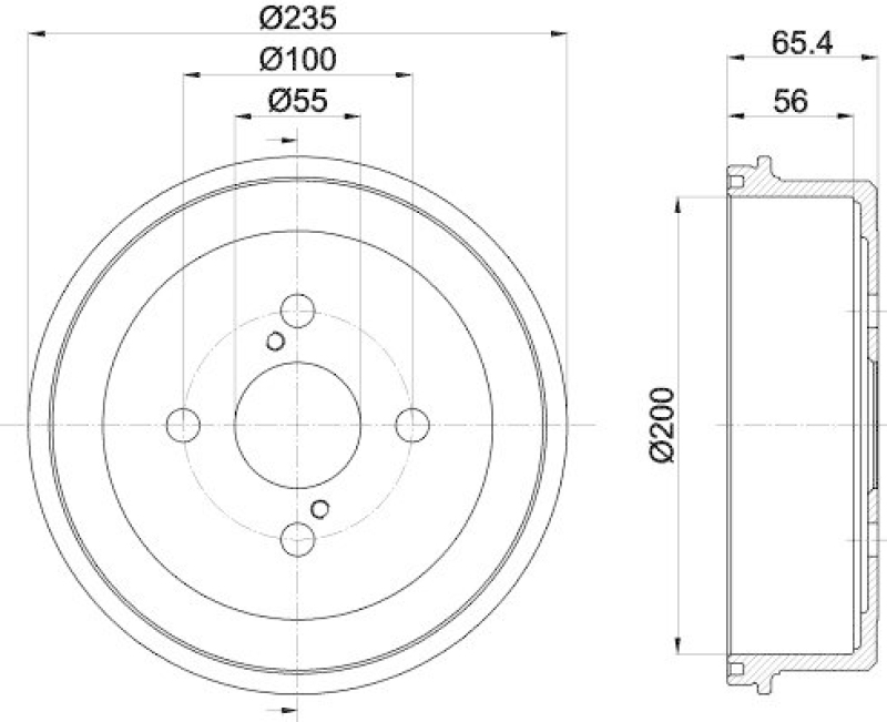 HELLA 8DT 355 301-501 Bremstrommel f&uuml;r TOYOTA