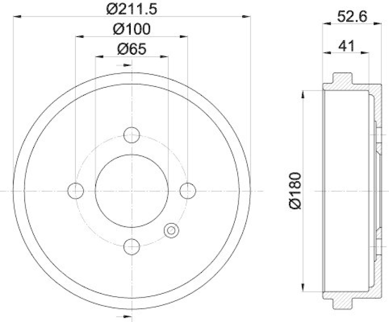 HELLA 8DT 355 301-561 Bremstrommel f&uuml;r VW/SEAT