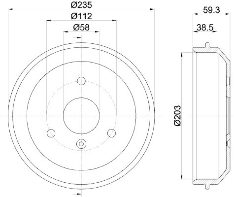 HELLA 8DT 355 301-581 Bremstrommel f&uuml;r SMART