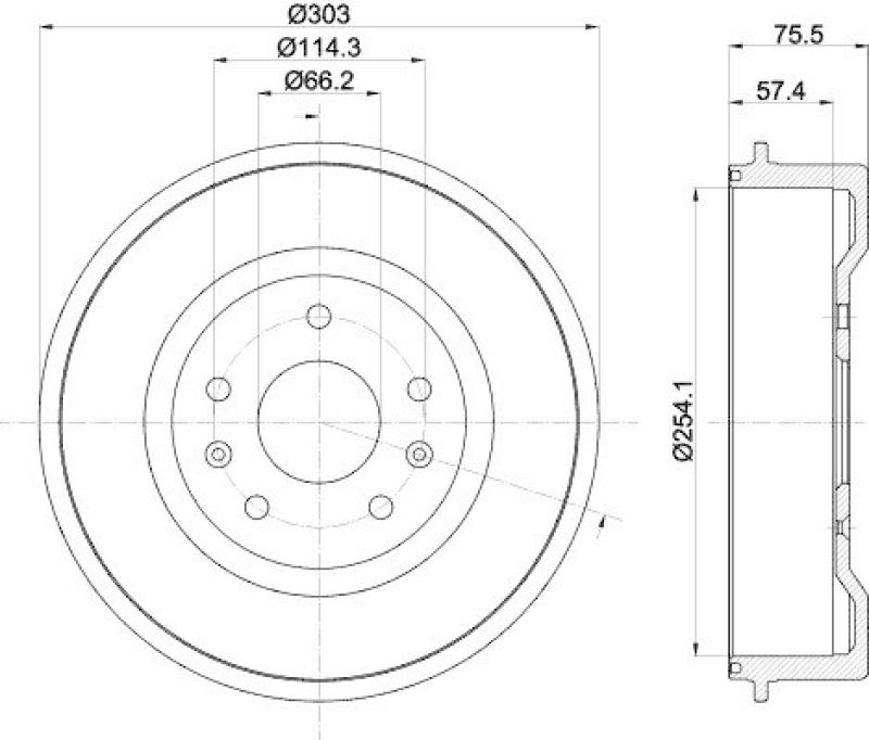 HELLA 8DT 355 301-731 Bremstrommel f&uuml;r LANDROVER