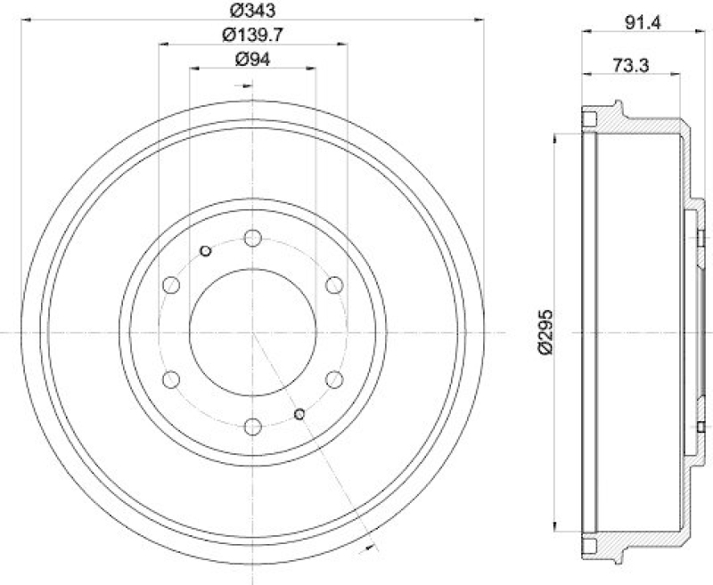 HELLA 8DT 355 301-821 Bremstrommel f&uuml;r MITSU.
