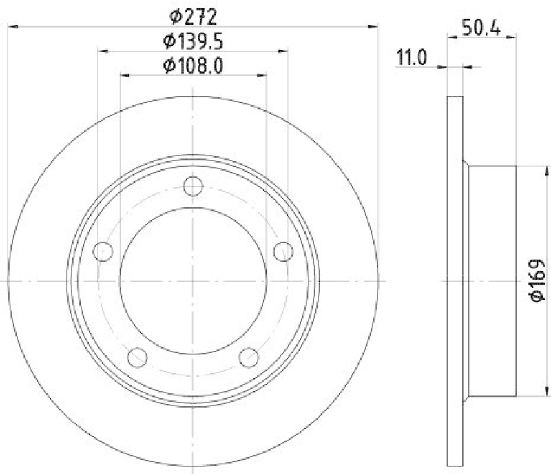 HELLA 8DD 355 100-381 Bremsscheibe f&uuml;r LADA